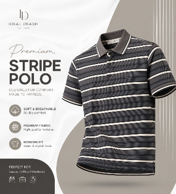 Picture of Premium Men’s Polo Shirt – Casual Half Sleeve Comfortable Fit - Brown