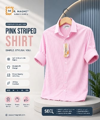 Picture of Men's Premium Floral Printed Casual Shirt | Slim Fit Cotton Summer Fashion Shirt for Stylish Look - Orange