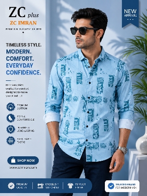 Picture of Men's Premium Casual Cotton Shirt – Slim Fit Long Sleeve Stylish Fashion Shirt for Men - Multicolor