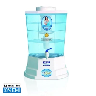 Picture of Kent Gold Plus 20Liter Gravity Based Water Purifier, White and Blue - White