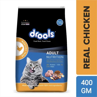 Picture of Drools adult real chicken flover cat food 400gm