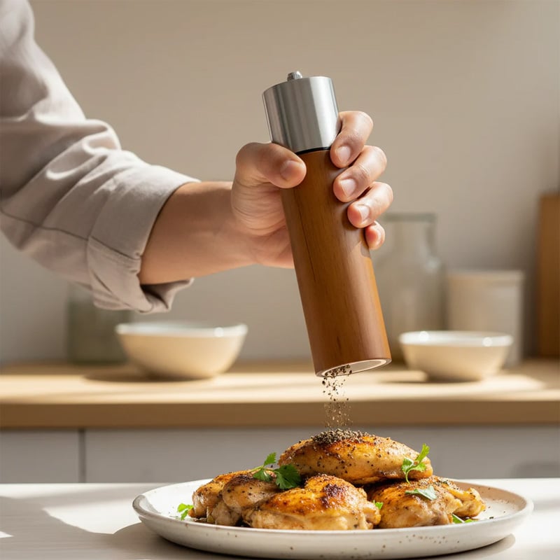 Picture of Premium Wooden & Steel Pepper Grinder