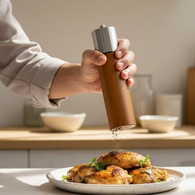 Picture of Premium Wooden & Steel Pepper Grinder