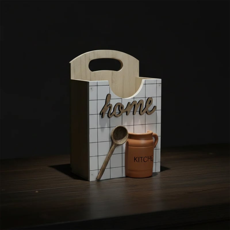 Picture of Farmhouse Wooden Caddy Organizer - Home & Kitchen