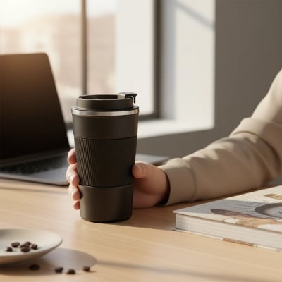 Picture of Matte Black Insulated Travel Mug – 500 ml