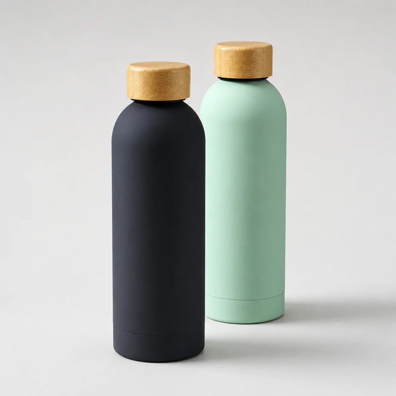 Picture of Bamboo Cap Insulated Water Bottle - 500ml-Mint
