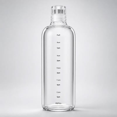 Picture of Time Marker Glass Water Bottle