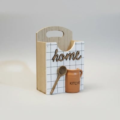 Picture of Farmhouse Wooden Caddy Organizer - Home & Kitchen