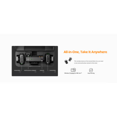 Picture of DJI Mic Mini Clip-On Transmitter with Built-In Microphone (2.4 GHz, Infinity Black)
