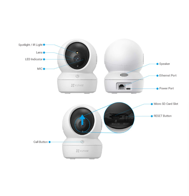 Picture of EZVIZ H6c Pro 2K (4mm) (3.0MP) Wi-Fi Dome IP Camera