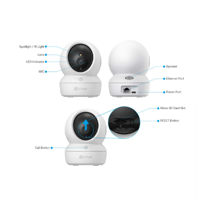 Picture of EZVIZ H6c Pro 2K (4mm) (3.0MP) Wi-Fi Dome IP Camera