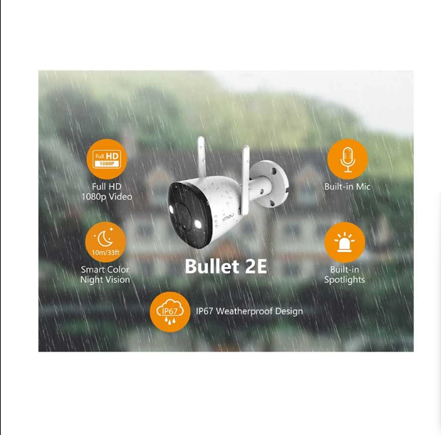 Picture of Imou Bullet 2E (3.6mm) (4.0MP) Wi-Fi Bullet IP Camera