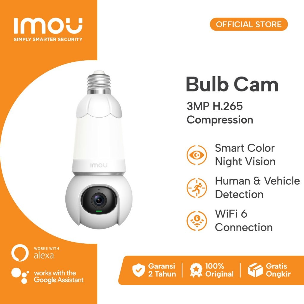 Picture of Imou Bulb Cam 2C (3.6mm) (3.0MP) Wi-Fi Bulb IP Camera