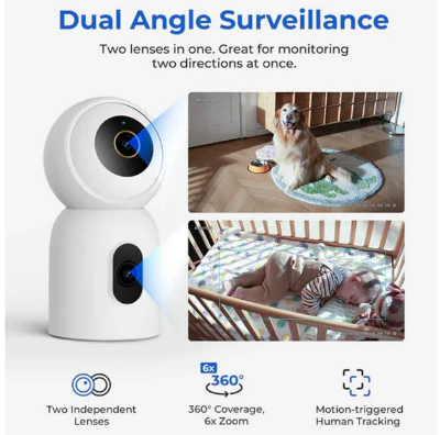 Picture of IMILAB C30 Dual 3K+3K White Home Security Dome Wi-Fi IP Camera (EU)