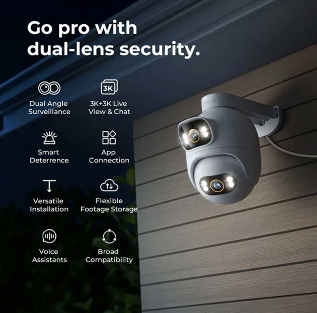 Picture of IMILAB EC6 Dual 3K+3K 360 Degree White Home Security Dome Wi-Fi IP Camera (EU)