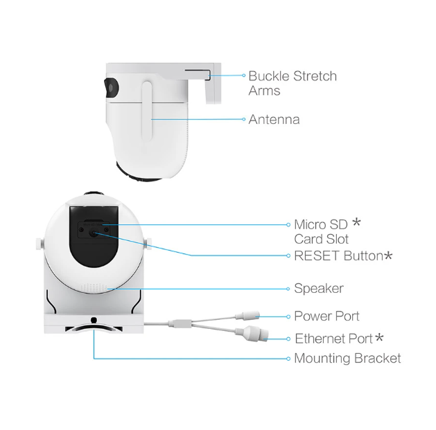Picture of EZVIZ H9c Dual 2K (2.8mm+6mm) (3.0MP+3.0MP) Wi-Fi Dome IP Camera