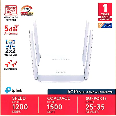 Picture of MERCUSYS AC10 AC1200 Mbps Ethernet Dual-Band Wi-Fi Router