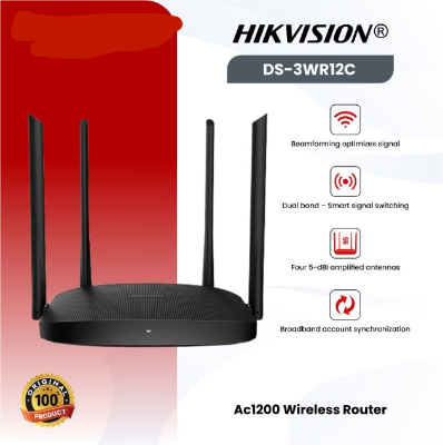 Picture of Hikvision DS-3WR12C AC1200 Mbps Ethernet Dual-Band Wi-Fi 5 Router