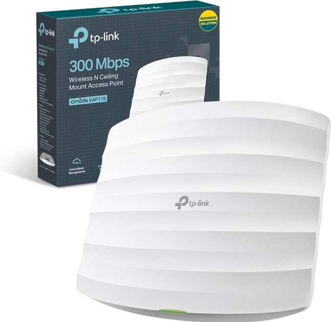 Picture of TP-Link EAP115 V4 300Mbps Wireless N Ceiling Mount Access Point (Supports LAN Power)