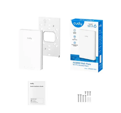 Picture of Cudy AP3000 Wall Indoor AX3000 Mbps Wireless Dual Band Wi-Fi 6 Wall-Plate Access Point