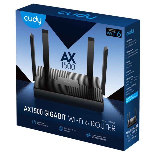 Picture of Cudy WR1500 1.0 AX1500 Mbps Gigabit Dual-Band Mesh Wi-Fi 6 Router