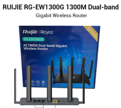 Picture of Ruijie RG-EW1300G AC1300 Mbps Gigabit Dual-Band Mesh Wi-Fi 5 Router