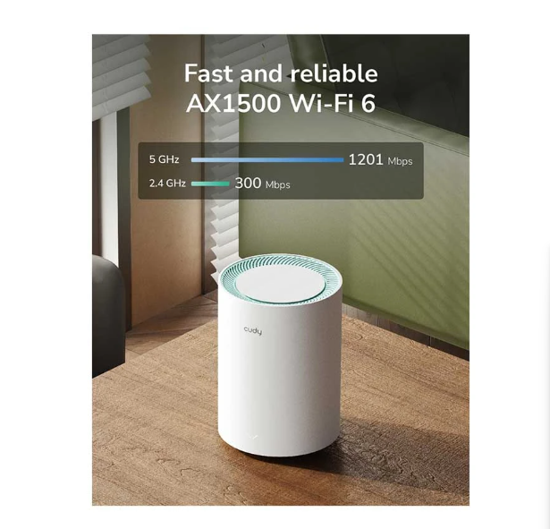 Picture of Cudy M1500 AX1500 Mbps Gigabit Dual-Band Mesh Wi-Fi 6 System (1-Pack)