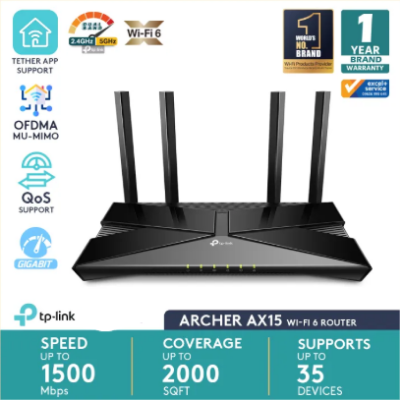 Picture of TP-Link Archer AX15 AX1500 Mbps Gigabit Dual-Band Wi-Fi 6 Router