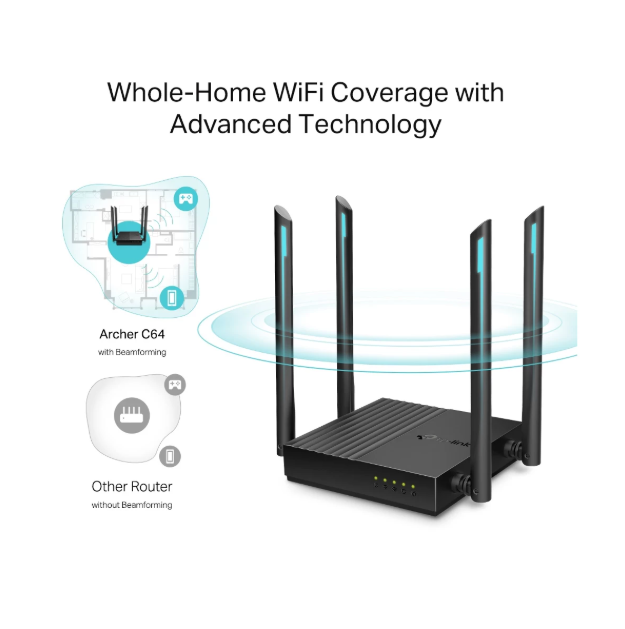 Picture of TP-Link Archer C64 Wireless & Ethernet Dual-Band AC1200 Mbps Gigabit Router