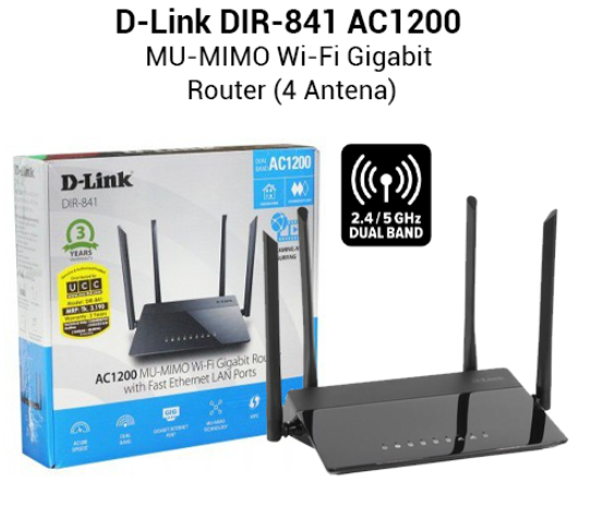 Picture of D-Link DIR-841 AC1200 Mbps Gigabit Dual-Band Wi-Fi Router (1 Year Warranty)