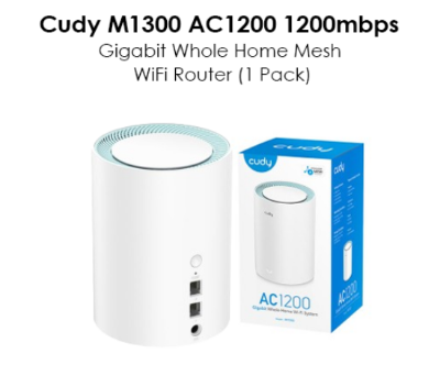 Picture of Cudy M1300 AC1200 Mbps Gigabit Dual-Band Mesh Wi-Fi 5 System (1-Pack)
