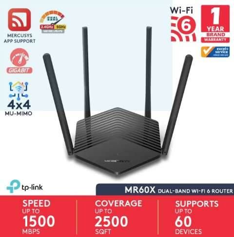 Picture of MERCUSYS MR60X AX1500 Gigabit Dual-Band Wi-Fi 6 Router