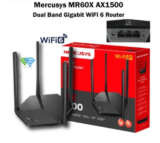 Picture of MERCUSYS MR60X AX1500 Gigabit Dual-Band Wi-Fi 6 Router