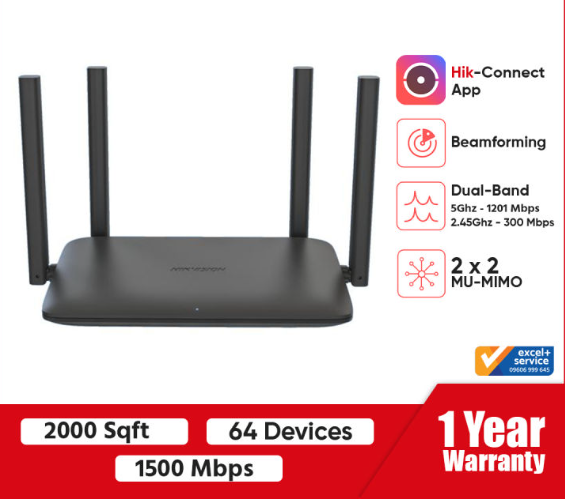 Picture of Hikvision DS-3WR15X 1500 Mbps Gigabit Dual-Band Wi-Fi 6 Router