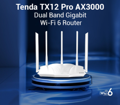 Picture of Tenda TX12 Pro v2.0 AX3000 Mbps Gigabit Dual-Band Wi-Fi 6 White Router