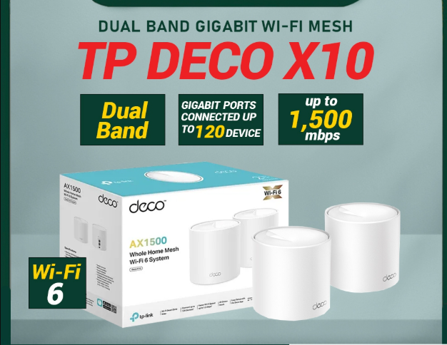 Picture of TP-Link Deco X10 AX1500 Mbps Gigabit Dual-Band Mesh Wi-Fi 6 System (2-Pack)