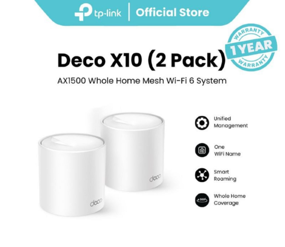 Picture of TP-Link Deco X10 AX1500 Mbps Gigabit Dual-Band Mesh Wi-Fi 6 System (2-Pack)