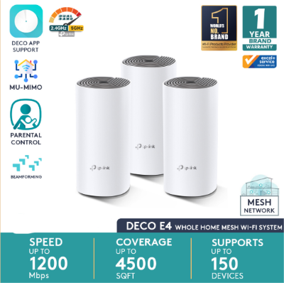 Picture of TP-Link Deco E4 AC1200 Mbps Ethernet Dual-Band Wi-Fi System (3-Pack)