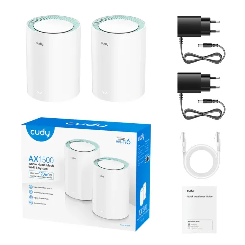 Picture of Cudy M1500 AX1500 Mbps Gigabit Dual-Band Mesh Wi-Fi 6 System (2-Pack)