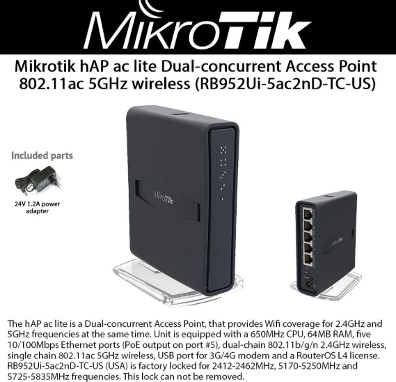 Picture of MikroTik RB952Ui-5ac2nD-TC Ethernet Router