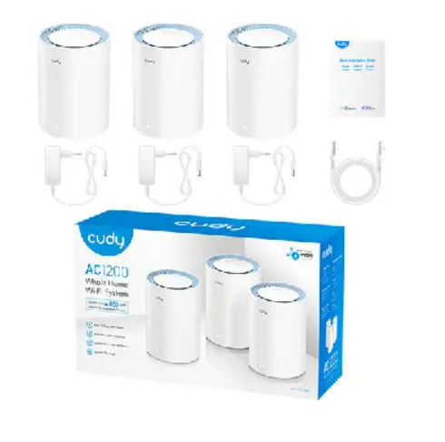 Picture of Cudy M1200 AC1200 Mbps Ethernet Dual-Band Mesh Wi-Fi 5 System (3-Pack)