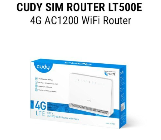 Picture of Cudy LT500E AC1200 Mbps 4G LTE Ethernet Dual-Band Wi-Fi 5 Router