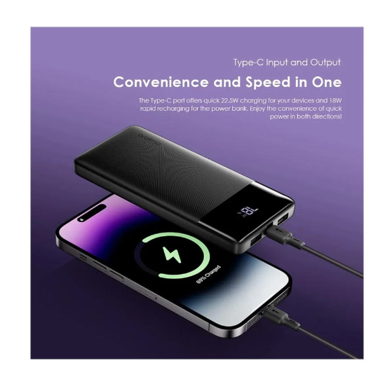 Picture of Oraimo TOAst 22.5 Byte 10000mAh 22.5W Speed Black Power Bank with Digital Display