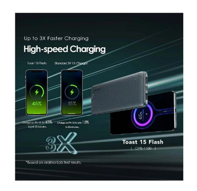 Picture of Oraimo TOAst 15 10000mAh 15W Black Power Bank # OPB-1100
