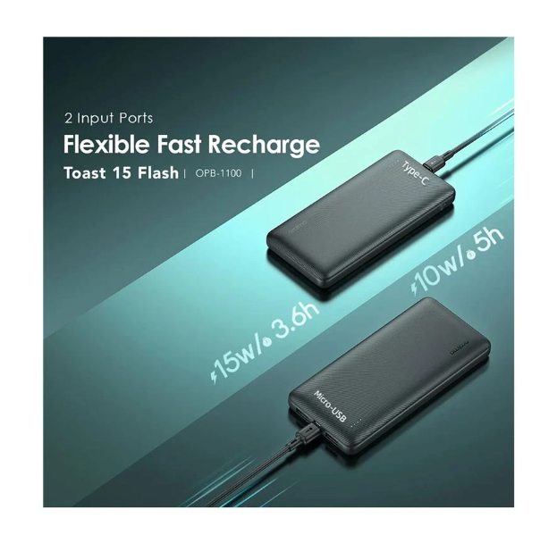 Picture of Oraimo TOAst 15 10000mAh 15W Black Power Bank # OPB-1100