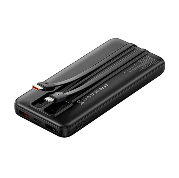 Picture of Vention FHOB0 Dual Cable 10000mAh Black 22.5W Power Bank with Digital Display