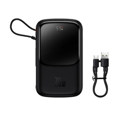 Picture of Baseus PPQD060001 Qpow Pro Overseas Edition 10000mAh Black 20W Lightning & Type-C Power Bank with Digital Display