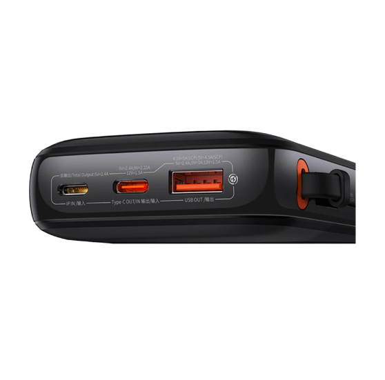 Picture of Baseus PPQD060001 Qpow Pro Overseas Edition 10000mAh Black 20W Lightning & Type-C Power Bank with Digital Display