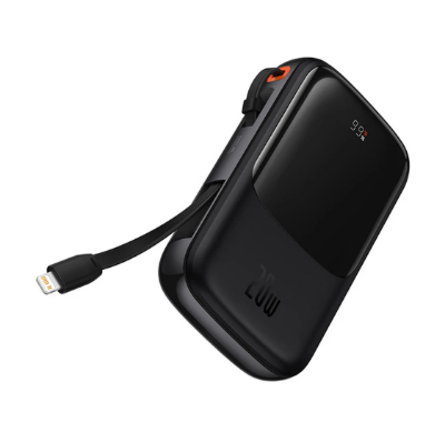 Picture of Baseus PPQD060001 Qpow Pro Overseas Edition 10000mAh Black 20W Lightning & Type-C Power Bank with Digital Display