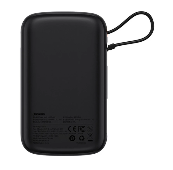 Picture of Baseus PPQD060001 Qpow Pro Overseas Edition 10000mAh Black 20W Lightning & Type-C Power Bank with Digital Display